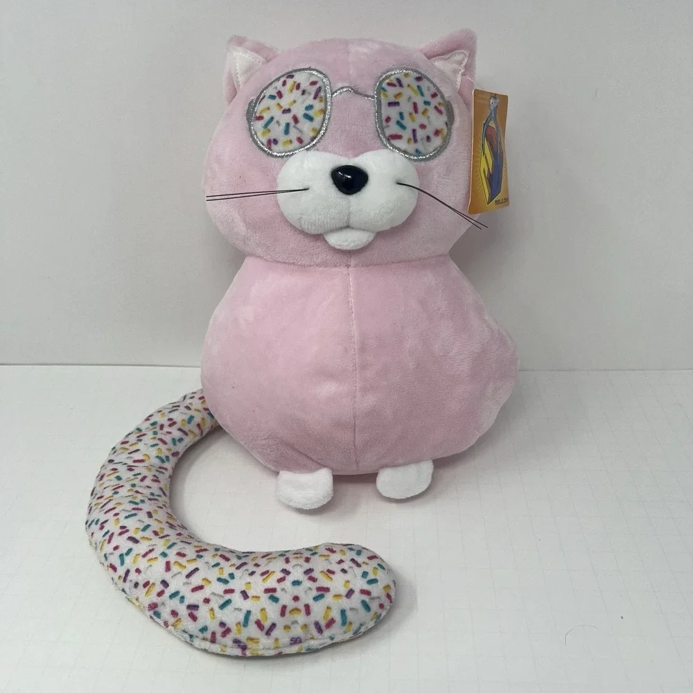 Ideal Toys‎ Pink Kitty Cat Plush Stuffed Animal Long Tail Soft Toy 9 Inch Cute